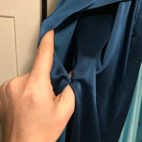 teal satin gown - Picture 9 of 13